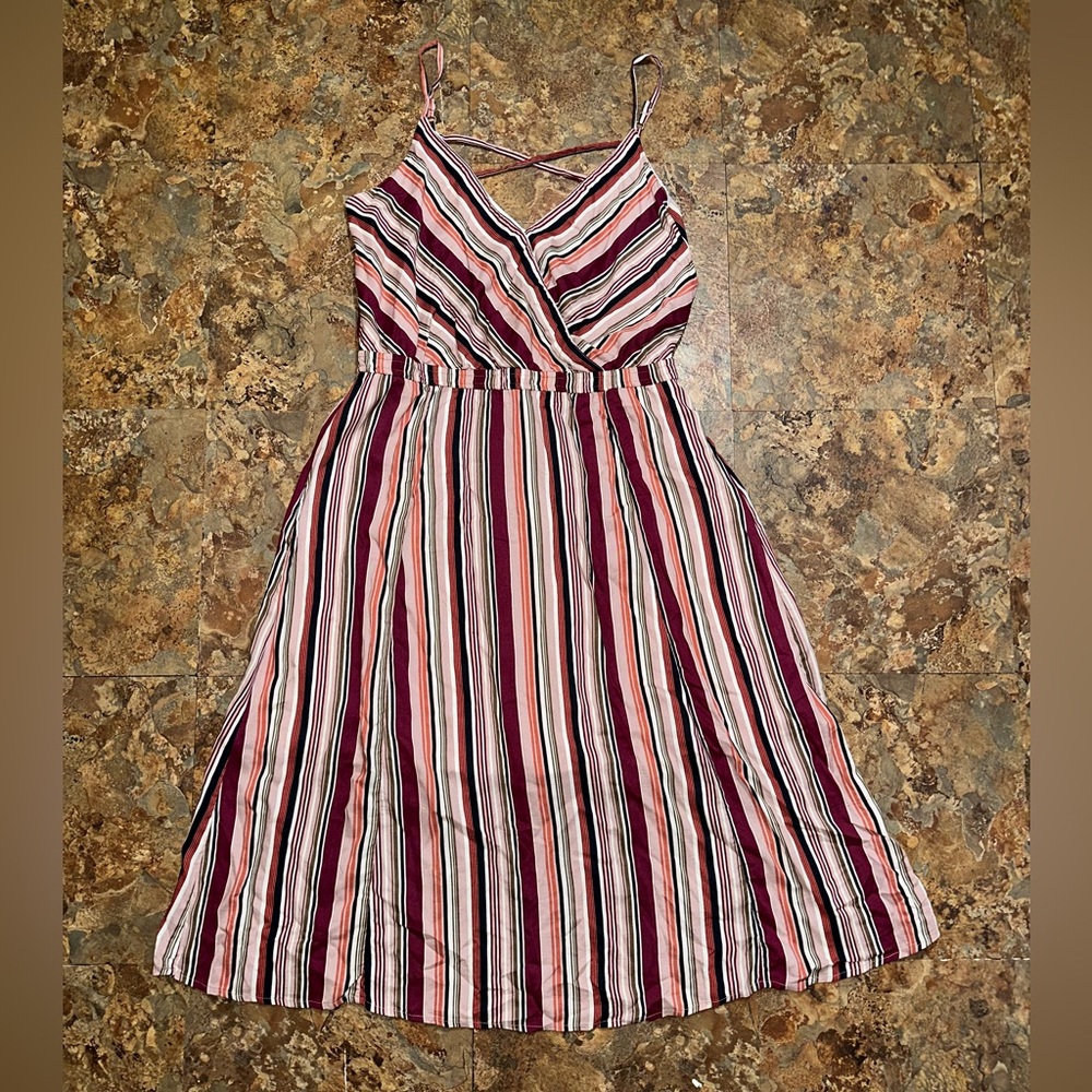Maurices Women’s Colorful Striped Mid Length Tank Dress Size Small - Picture 2 of 8